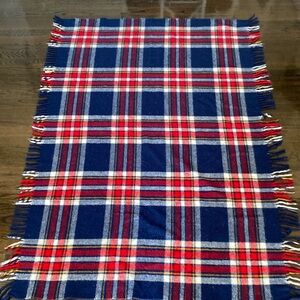 Vintage Stadium Plaid Blanket Throw with Fringe. Football Games - Picnic